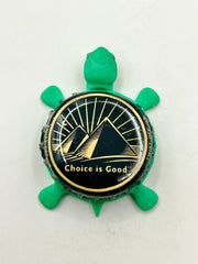 Pyramid Brewing (Choice is Good) - Bottle Cap Magnet Turtle Shell Shocked Art