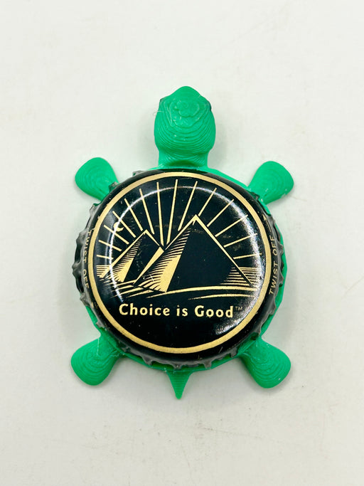 Pyramid Brewing (Choice is Good) - Bottle Cap Magnet Turtle Shell Shocked Art