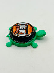 Cubanero Cerveza - Bottle Cap Magnet Turtle Shell Shocked Art