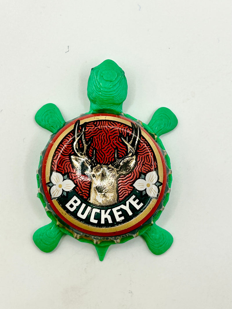 Buckeye Beer (Vintage) - Bottle Cap Magnet Turtle Shell Shocked Art