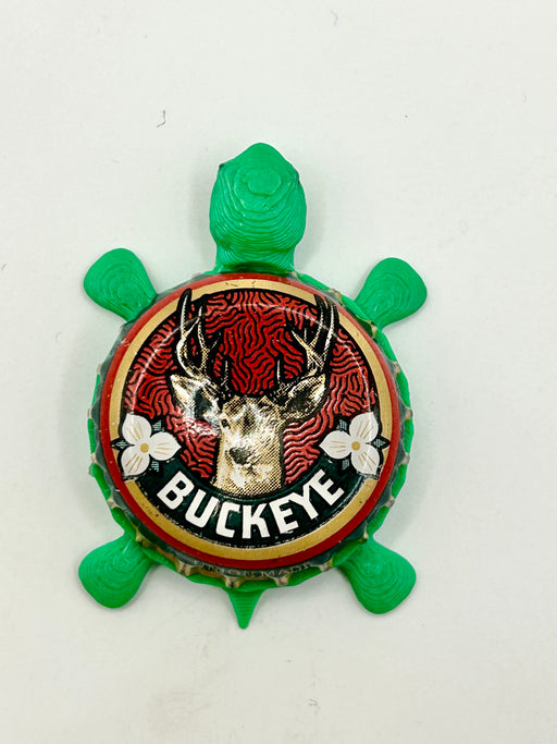 Buckeye Beer (Vintage) - Bottle Cap Magnet Turtle Shell Shocked Art