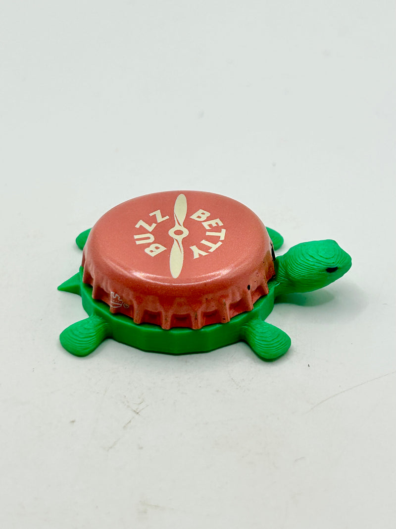 Betty Buzz Sparkling Grapefruit - Bottle Cap Magnet Turtle Shell Shocked Art