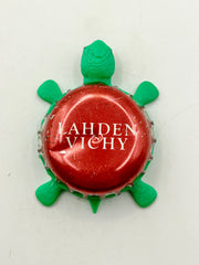 Lahden Vichy Mineral Water - Bottle Cap Magnet Turtle (Copy) Shell Shocked Art