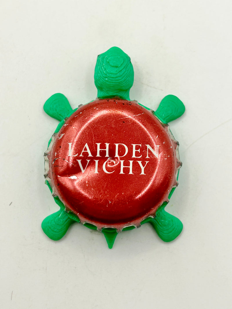 Lahden Vichy Mineral Water - Bottle Cap Magnet Turtle (Copy) Shell Shocked Art