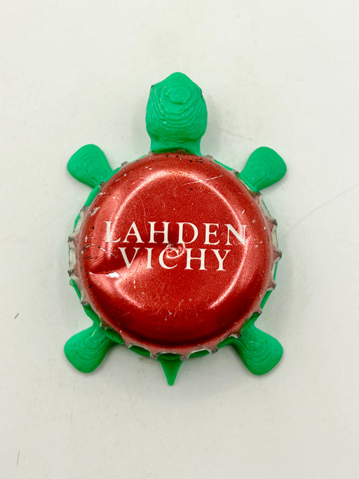 Lahden Vichy Mineral Water - Bottle Cap Magnet Turtle (Copy) Shell Shocked Art