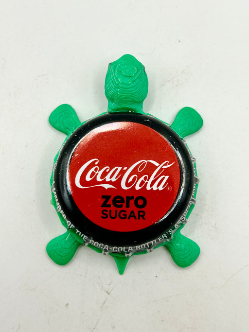 Coca Cola Zero Sugar (Red Background) - Bottle Cap Magnet Turtle Shell Shocked Art