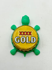 Four X Gold Lager (Variation 1) - Bottle Cap Magnet Turtle Shell Shocked Art
