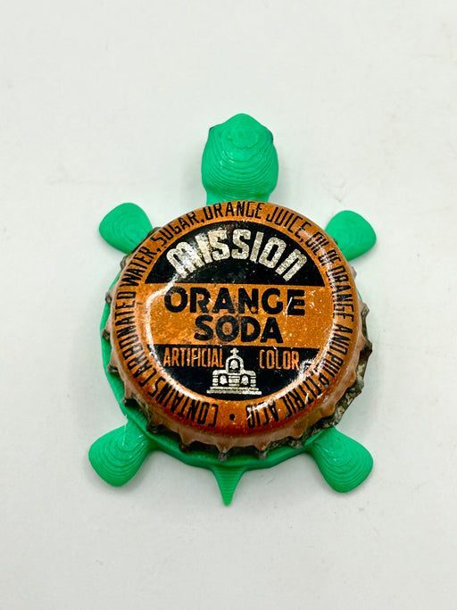 Mission Orange (Vintage) - Bottle Cap Magnet Turtle (Copy) Shell Shocked Art