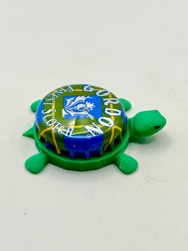 Gordon Finest Scotch - Bottle Cap Magnet Turtle Shell Shocked Art