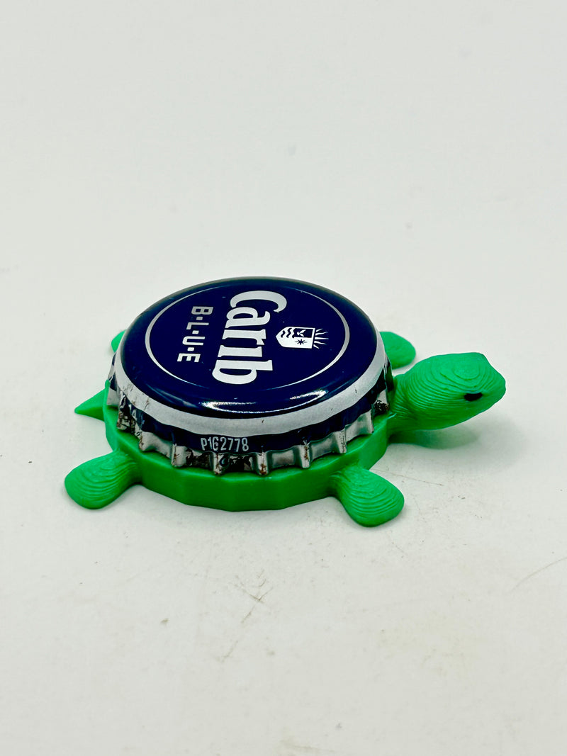 Carib Blue - Bottle Cap Magnet Turtle Shell Shocked Art