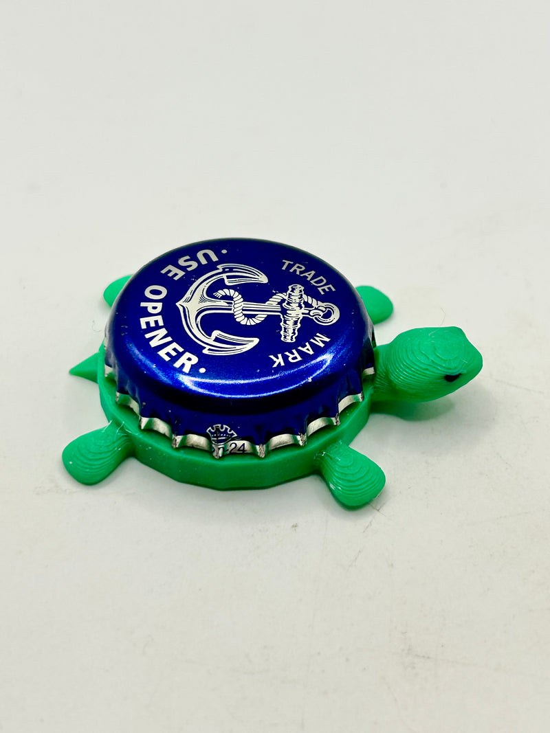 Anchor Brewing (Blue & Silver) - Bottle Cap Magnet Turtle Shell Shocked Art
