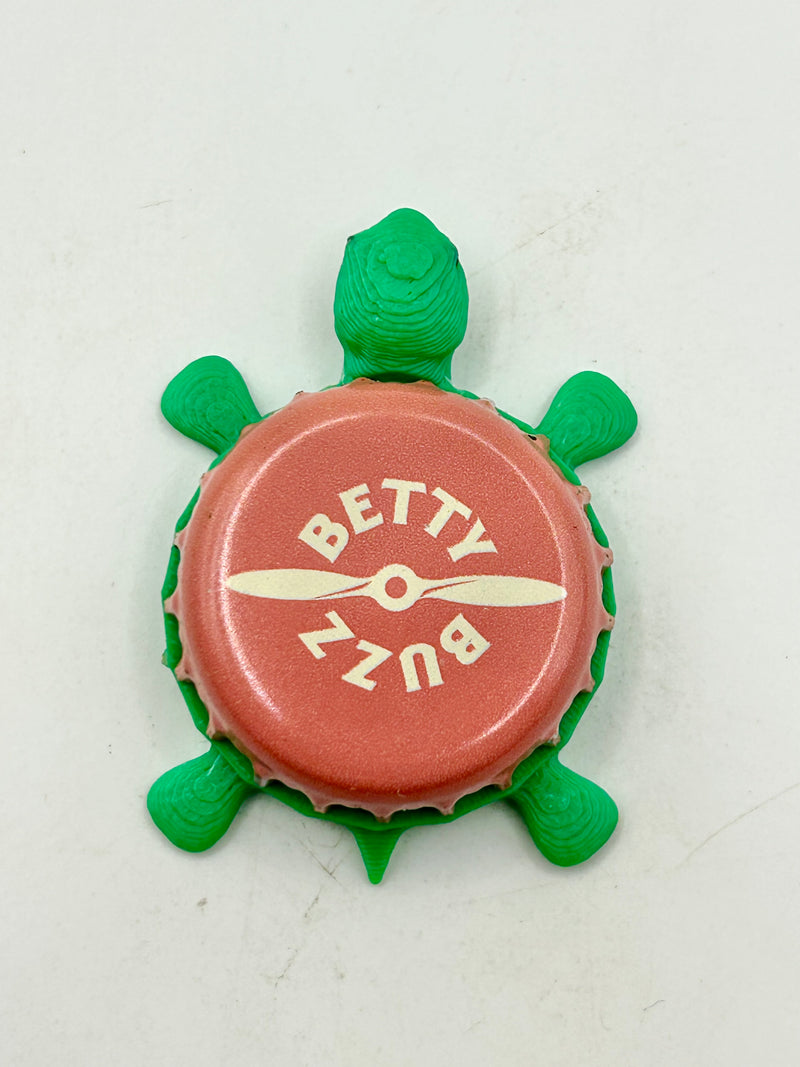 Betty Buzz Sparkling Grapefruit - Bottle Cap Magnet Turtle Shell Shocked Art