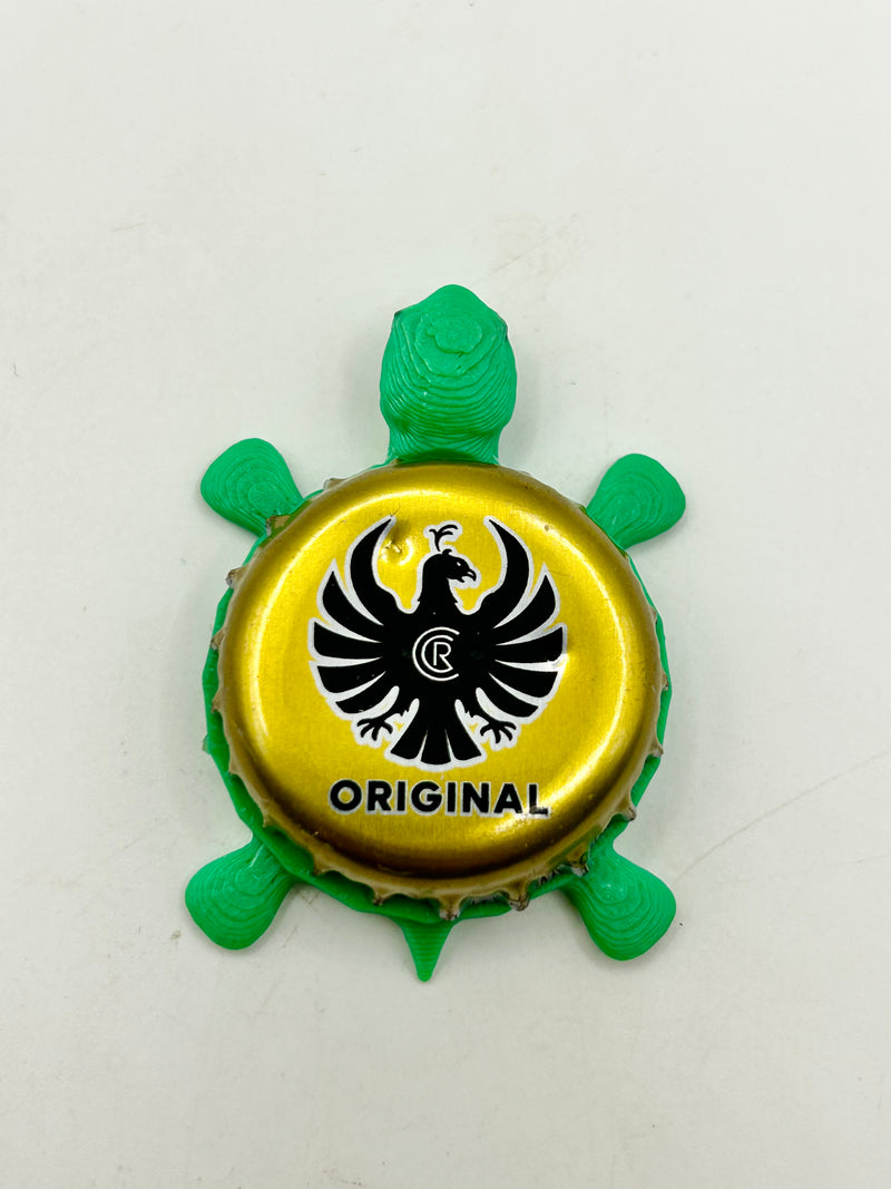 Imperial Lager, Costa Rica (Original) - Bottle Cap Magnet Turtle Shell Shocked Art
