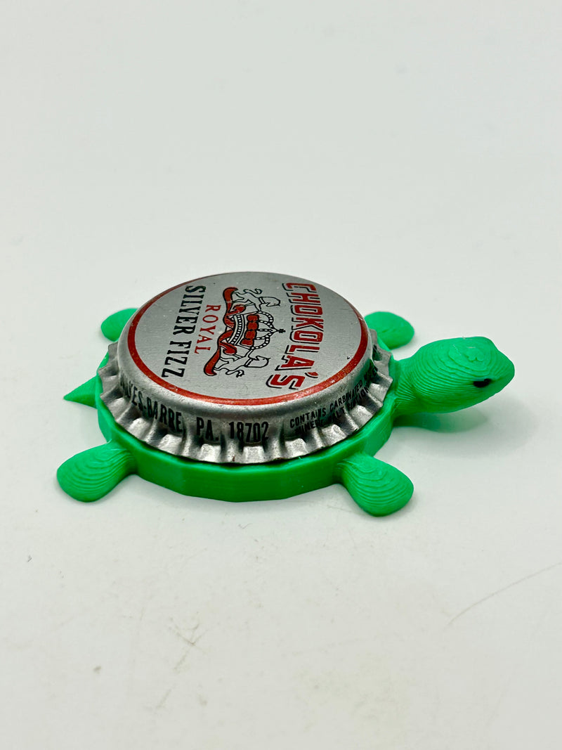 Chokola’s Royal Silver Fizz - Bottle Cap Magnet Turtle Shell Shocked Art
