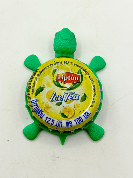 Lipton Ice Tea (Thailand) - Bottle Cap Magnet Turtle Shell Shocked Art