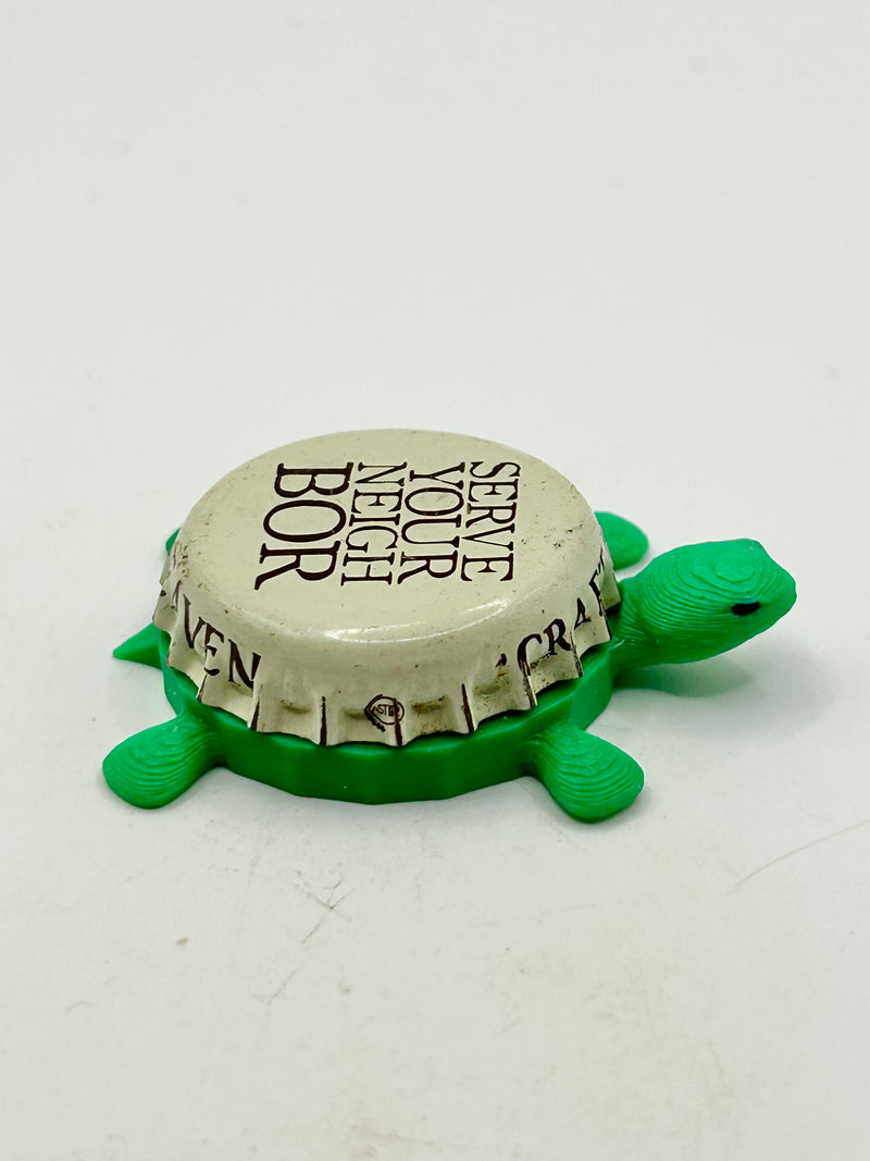 Serve Your Neighbor, Wild Heaven Brewing - Bottle Cap Magnet Turtle Shell Shocked Art
