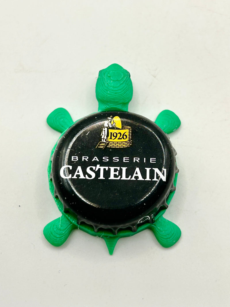 Castelain Brasserie - Bottle Cap Magnet Turtle Shell Shocked Art