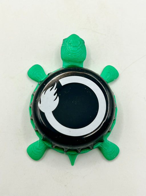 White Lion Brewing - Bottle Cap Magnet Turtle Shell Shocked Art