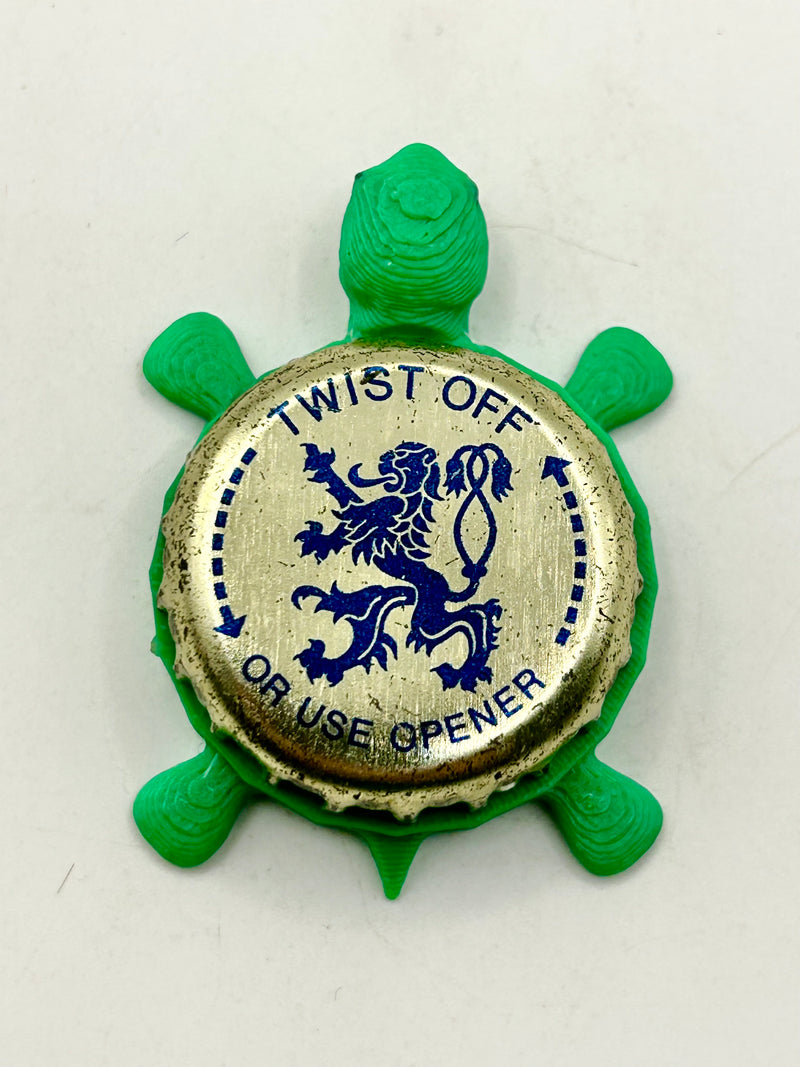Lowenbrau (Twist Off) - Bottle Cap Magnet Turtle Shell Shocked Art