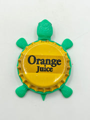 Orange Juice - Bottle Cap Magnet Turtle Shell Shocked Art