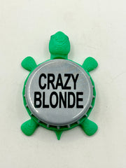 Crazy Blond (Black & White) - Martha Tripel Belgian Style - Bottle Cap Magnet Turtle (Copy) Shell Shocked Art