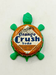 Orange Crush Soda (Rare Vintage, Variation 2) - Bottle Cap Magnet Turtle Shell Shocked Art