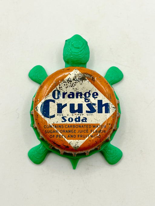 Orange Crush Soda (Rare Vintage, Variation 2) - Bottle Cap Magnet Turtle Shell Shocked Art
