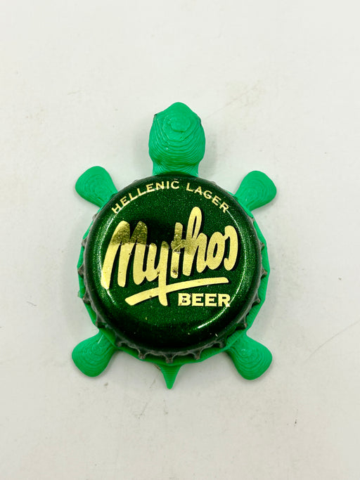Mythos Beer (Glossy) - Bottle Cap Magnet Turtle (Copy) Shell Shocked Art