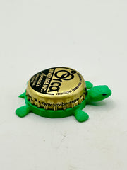 Orca Beverages (Gold) - Bottle Cap Magnet Turtle Shell Shocked Art