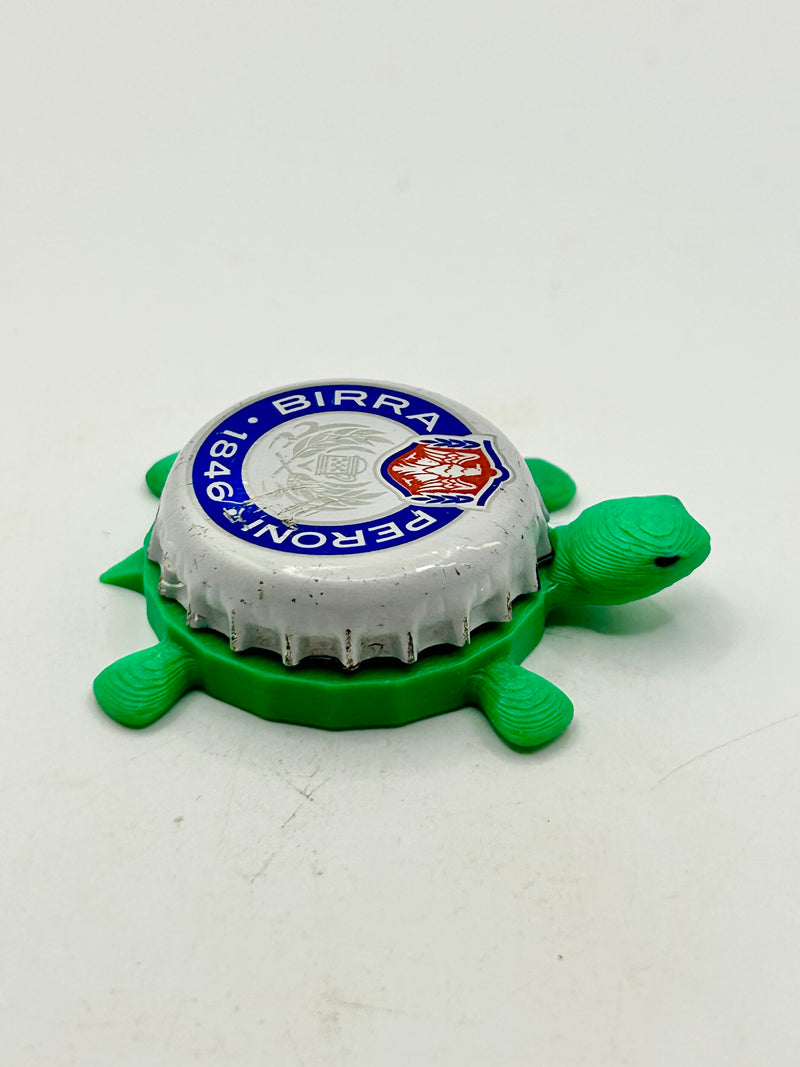 Peroni (Blue) - Bottle Cap Magnet Turtle Shell Shocked Art