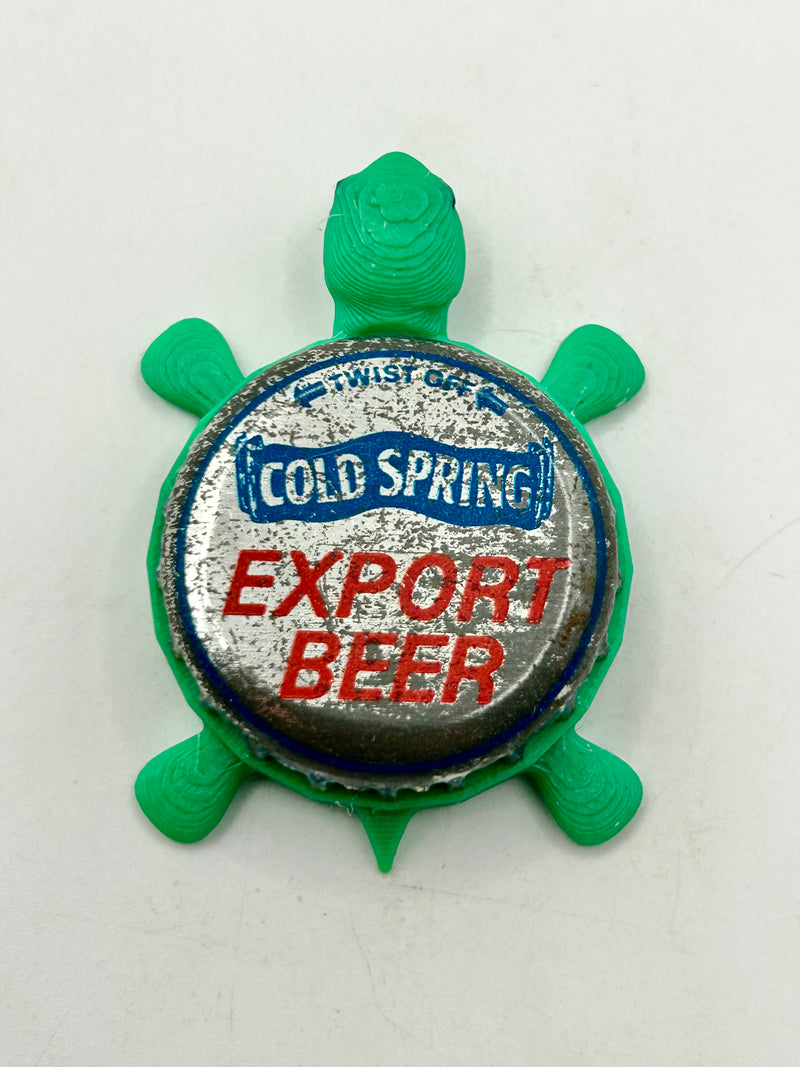 Cold Spring Brewing - Bottle Cap Magnet Turtle Shell Shocked Art