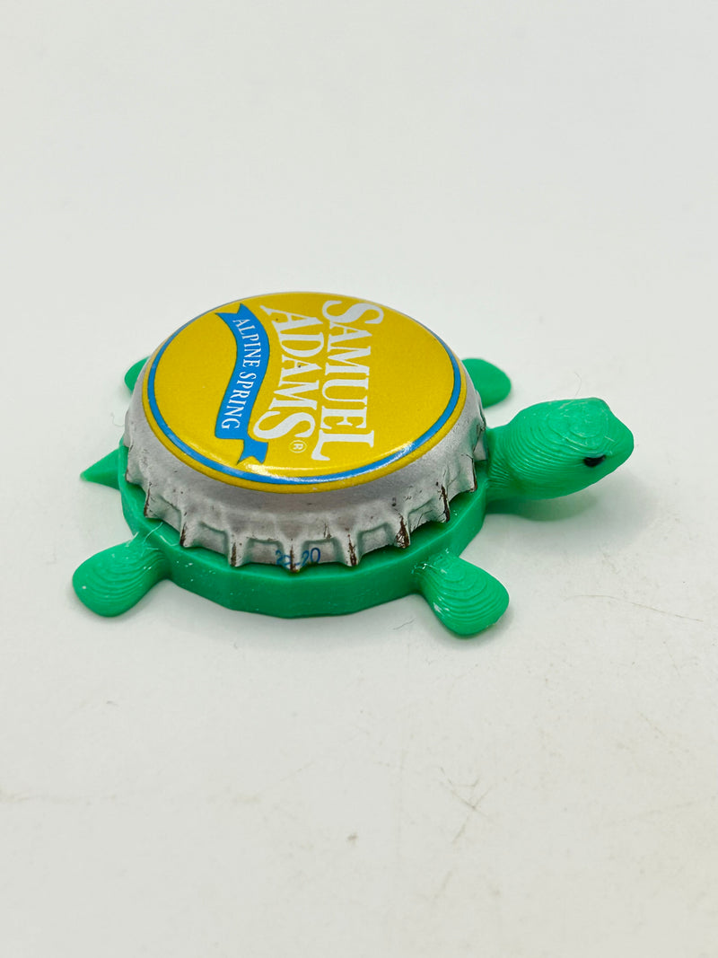 Sam Adams Alpine Spring (Yellow) - Bottle Cap Magnet Turtle Shell Shocked Art