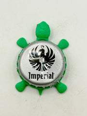 Imperial Lager, Costa Rica (Silver) - Bottle Cap Magnet Turtle Shell Shocked Art