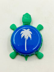 Tradewinds Ice Tea - Bottle Cap Magnet Turtle Shell Shocked Art