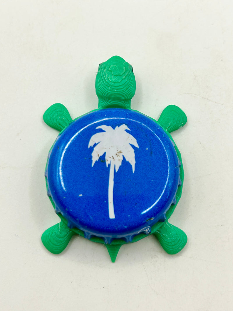 Tradewinds Ice Tea - Bottle Cap Magnet Turtle Shell Shocked Art