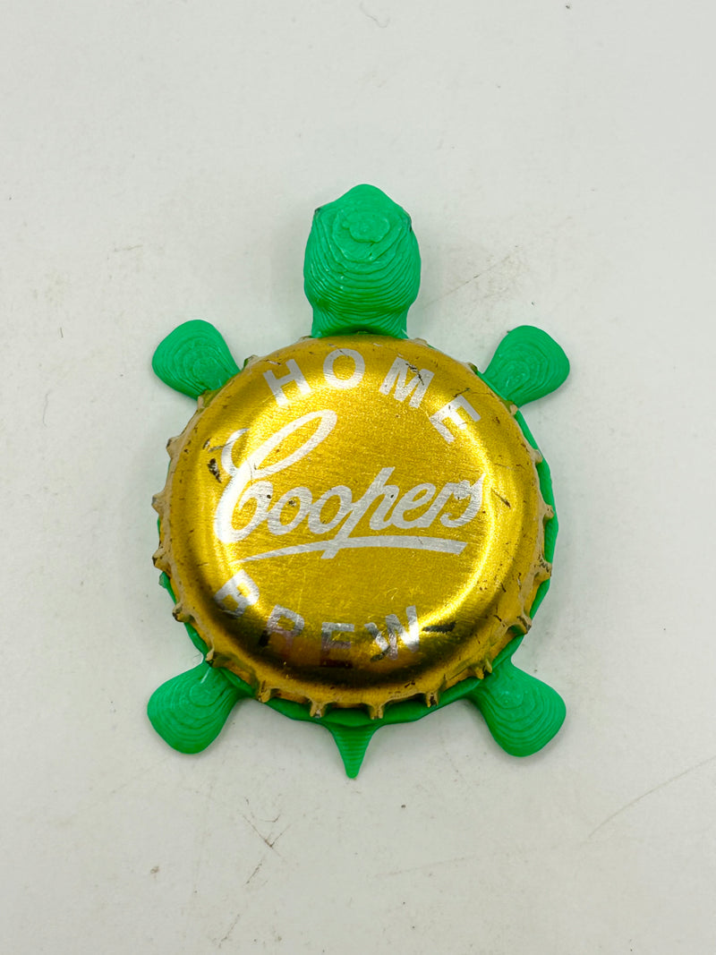 Cooper’s Brewing (Home Brew) - Bottle Cap Magnet Turtle Shell Shocked Art