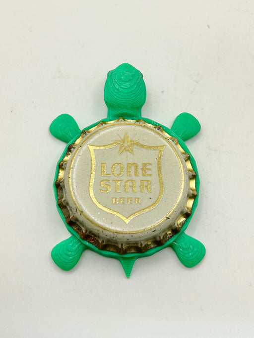 Lone Star Beer (Vintage Variation) - Bottle Cap Magnet Turtle Shell Shocked Art