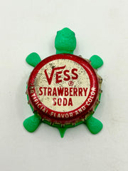 Vess Strawberry Soda (Vintage) - Bottle Cap Magnet Turtle (Copy) Shell Shocked Art