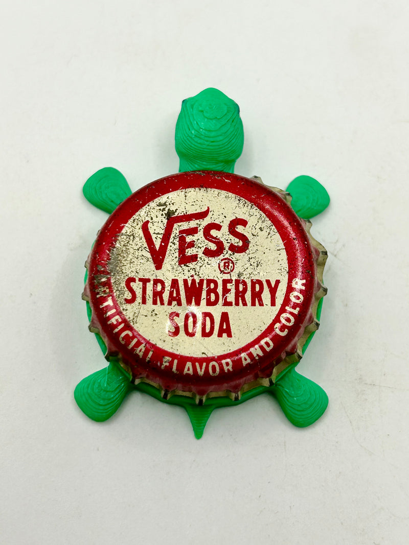 Vess Strawberry Soda (Vintage) - Bottle Cap Magnet Turtle (Copy) Shell Shocked Art