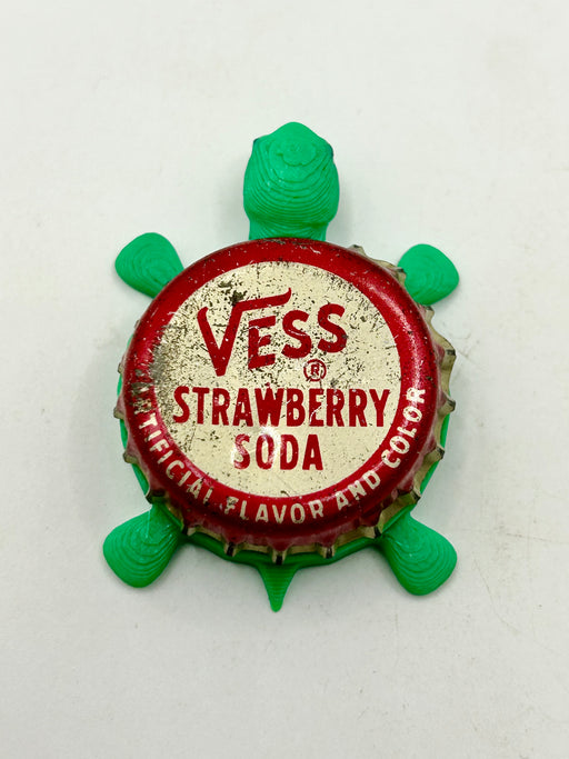 Vess Strawberry Soda (Vintage) - Bottle Cap Magnet Turtle (Copy) Shell Shocked Art