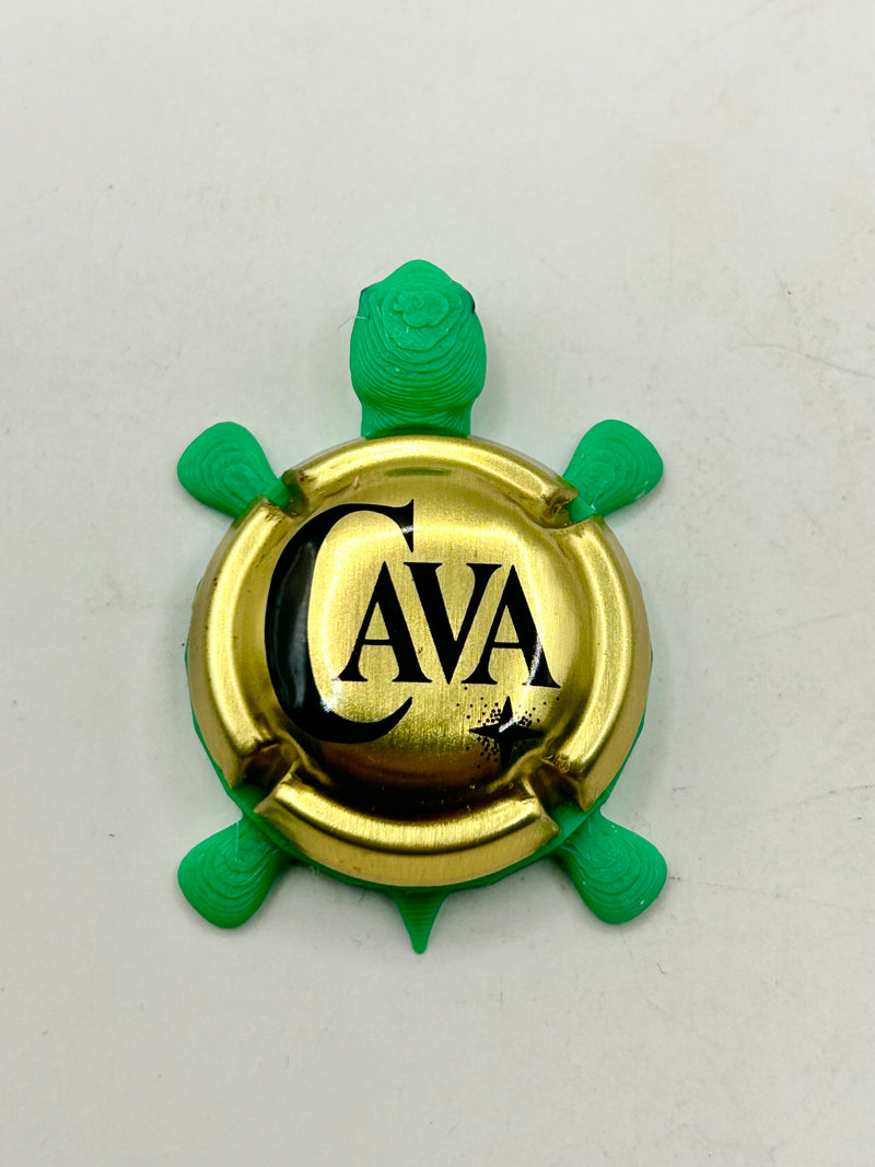 Cava Sparkling Wine - Bottle Cap Magnet Turtle (Copy) Shell Shocked Art