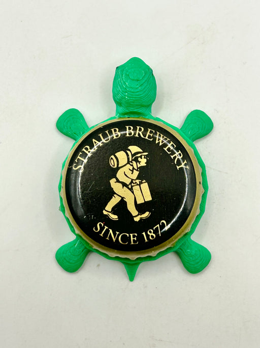 Straub Brewing (Black) - Bottle Cap Magnet Turtle Shell Shocked Art