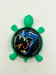 La Mordue Hard Cider - Bottle Cap Magnet Turtle Shell Shocked Art