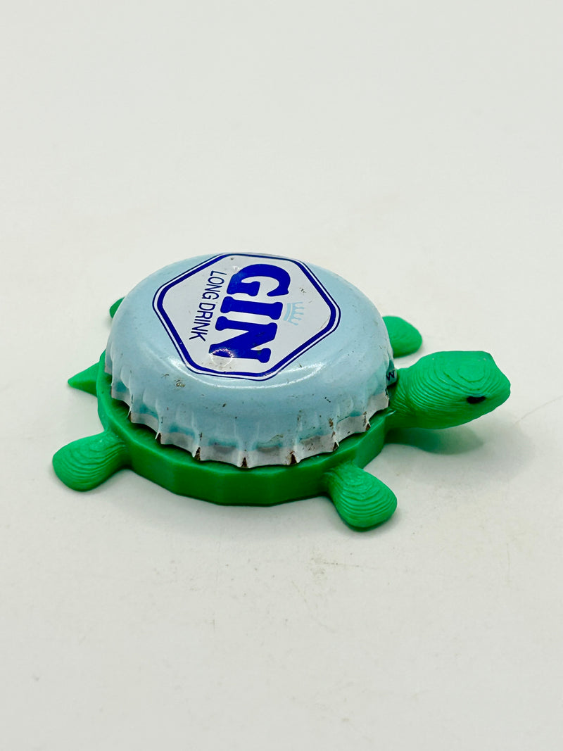 Gin Long Drink - Bottle Cap Magnet Turtle Shell Shocked Art