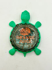 Orange Juice (Vintage) - Bottle Cap Magnet Turtle Shell Shocked Art