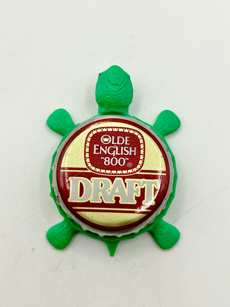 Olde English 800 Draft - Bottle Cap Magnet Turtle Shell Shocked Art