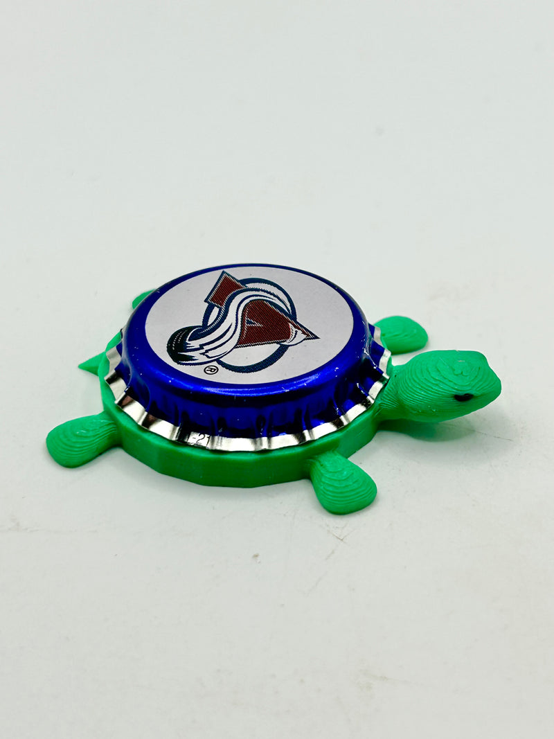 Colorado Avalanche - Bottle Cap Magnet Turtle Shell Shocked Art