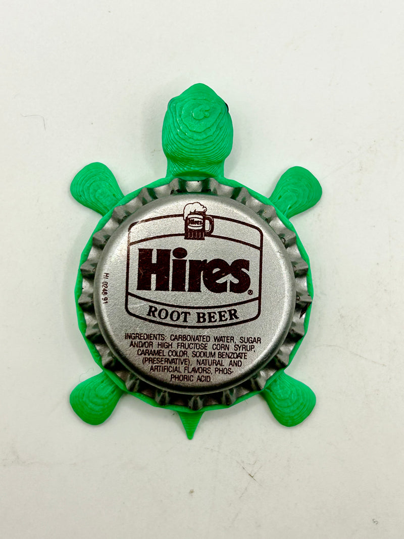 Hires Root Beer (Silver) - Bottle Cap Magnet Turtle Shell Shocked Art