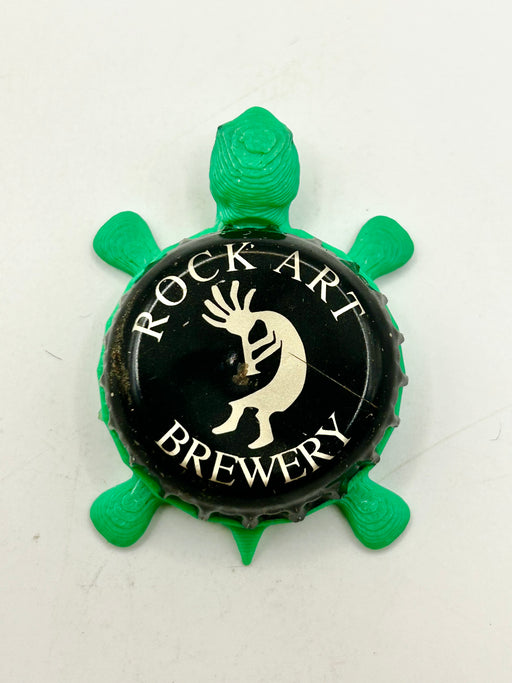 Rock Art Brewing - Bottle Cap Magnet Turtle Shell Shocked Art