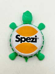 Spezi Orange Soda - Bottle Cap Magnet Turtle Shell Shocked Art